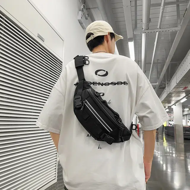 垣途者 潮牌运动骑行机能休闲百搭 牛津布 胸包 男女同款情侣款 黑色/橘色/黑迷彩/绿迷彩/灰迷彩