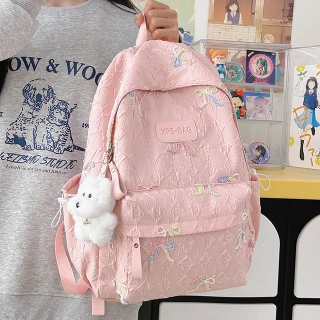 垣途者 高颜值学生韩版蝴蝶结设计 尼龙 书包背包双肩包 女款 多色