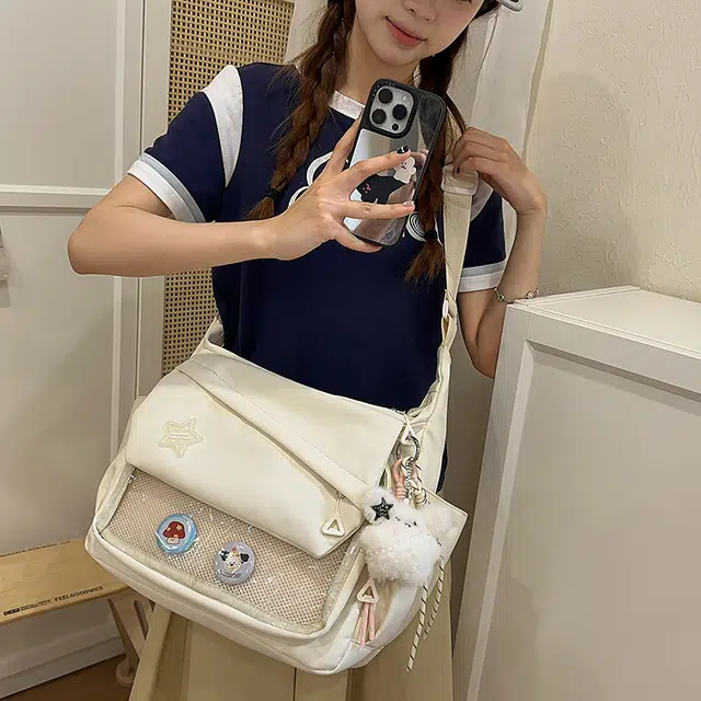 垣途者 日系可爱少女软妹补课休闲百搭 棉 斜挎包 女款 多色