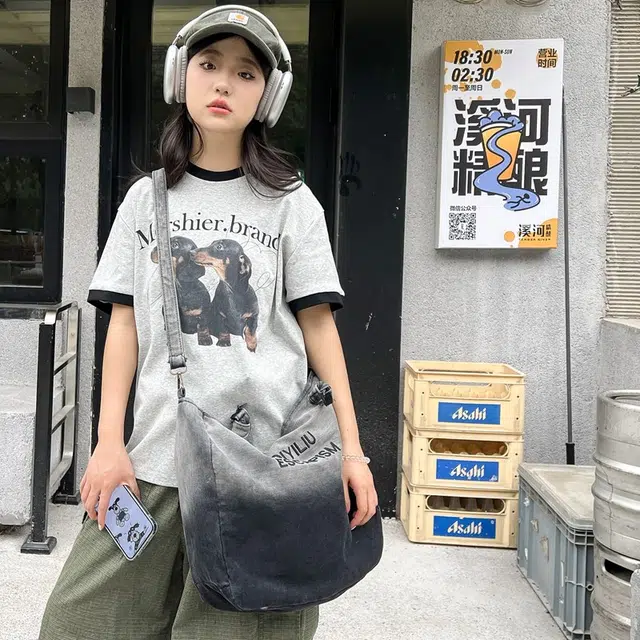垣途者 韩版森系百搭 牛仔布 斜挎包 女款 多色