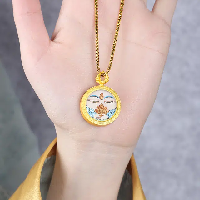 一世倾 时来运转招财纳福国潮新中式国风复古文艺优雅高级感小众设计精致时尚百搭轻奢风好运 合金 项链 男女同款情侣款