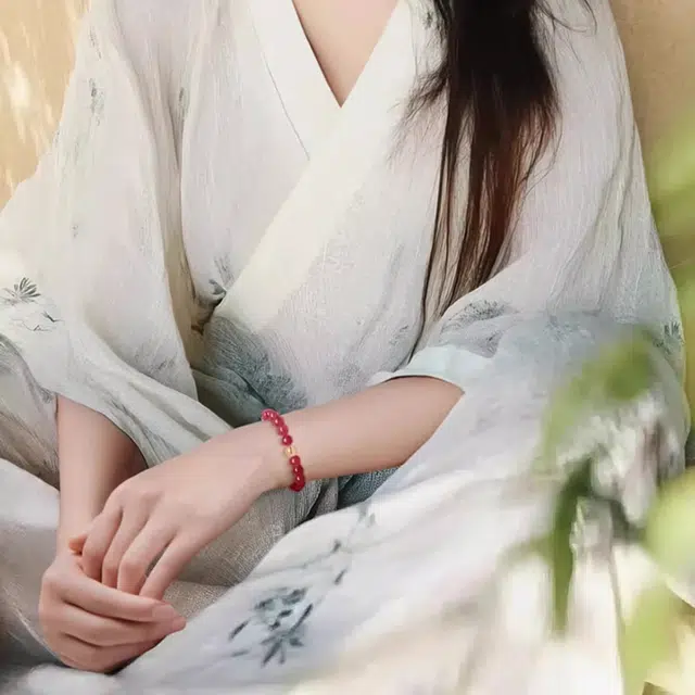 一世倾 新中式吉祥如意平安赐福考试顺遂锦鲤上岸转运珠上班通勤百搭好运天然 玛瑙 手串 男女同款情侣款