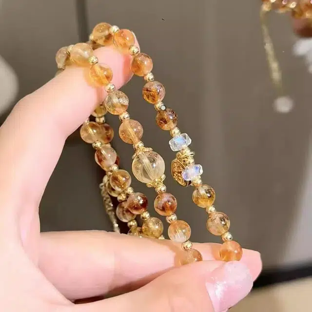一世倾 财运滚滚招财进宝紫气东来蛇年有钱花暴富转运国朝新中式复古精美礼盒高级感通勤时尚百搭好运天然 黄水晶 手串 男女同款情侣款