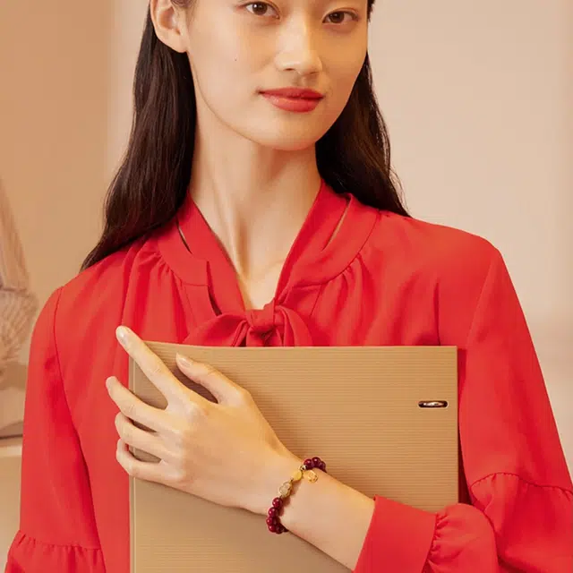 一世倾 万事顺遂吉祥如意小葫芦福禄双全诸事顺利本命年转运珠寓意吉祥上岸新中式国朝汉服旗袍叠戴好运 朱砂 手串 男女同款情侣款