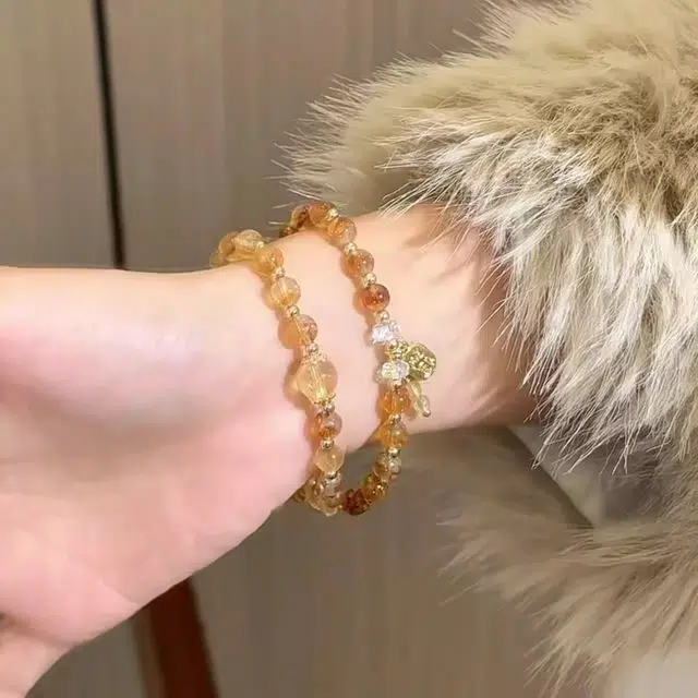 一世倾 财运滚滚招财进宝紫气东来蛇年有钱花暴富转运国朝新中式复古精美礼盒高级感通勤时尚百搭好运天然 黄水晶 手串 男女同款情侣款
