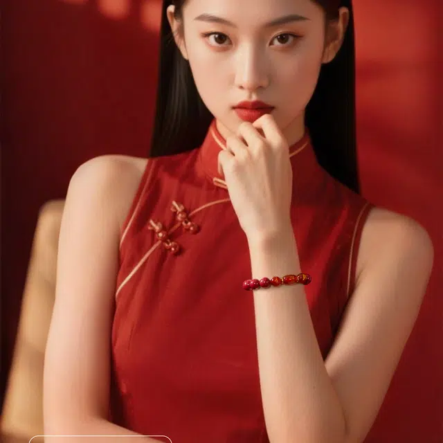 一世倾 吉祥如意万事顺遂国潮新中式本命年转运佛珠念珠民族风招财进宝小众设计经典百搭转运礼盒好运 朱砂 手串 男女同款情侣款