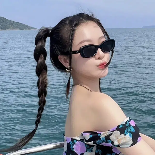 匠达人 高级感墨镜星星元素时尚潮酷出游复古小框辣妹防紫外线防晒街拍 板材镜架 椭圆形 太阳眼镜 男女同款情侣款