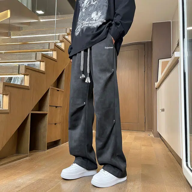 悍戈 美式复古扎染脏脏裤 宽松褶皱设计 运动日常百搭休闲裤 男女同款