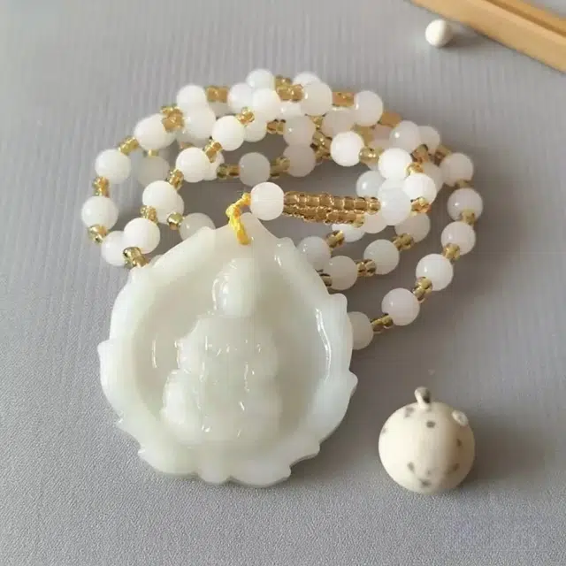 琢玉居 莲花观音 新中式如意莲花#好运 琉璃 吊坠 女款