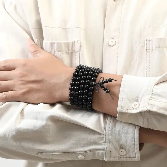 琢玉居 新中式复古 文玩佛珠 盘串 #好运 考研上岸 黑檀 手串 男女同款情侣款