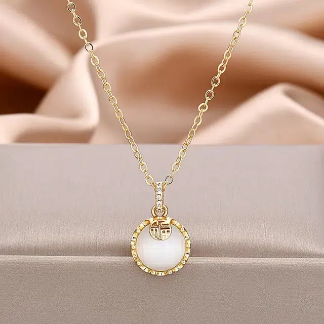 【福气满满】 琢玉居 小福牌 招财纳福 新中式设计 精致高级感 小众轻奢风 琉璃 玉石项链 女款