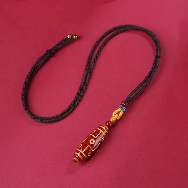 琢玉居 烫金藏式九眼天珠不掉色天珠本命年#好运 琉璃 吊坠 男女同款情侣款