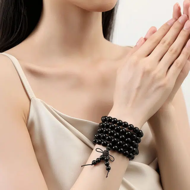 琢玉居 新中式复古 文玩佛珠 盘串 #好运 考研上岸 黑檀 手串 男女同款情侣款