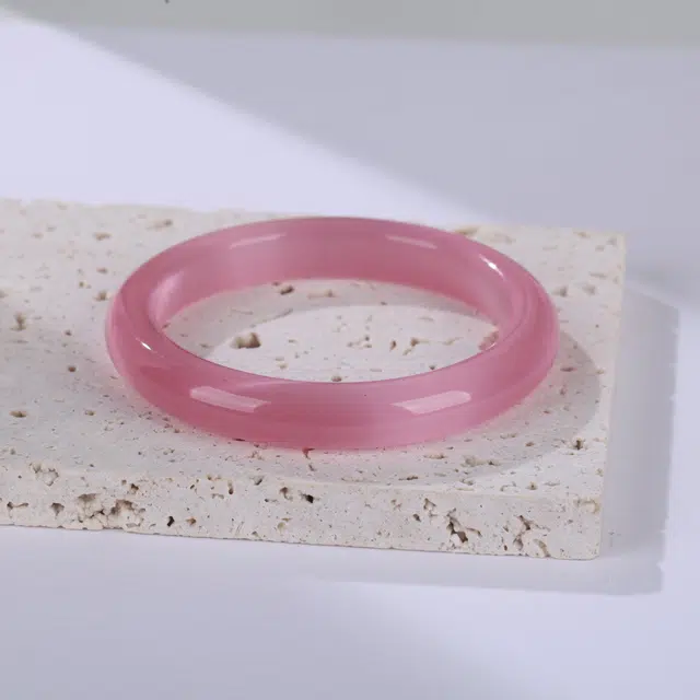 【收藏赠精致小元宝】 琢玉居 新中式古典白月光粉色佳人 夏日显白 温婉高级感 旗袍汉服 琉璃 玉石手镯 女款