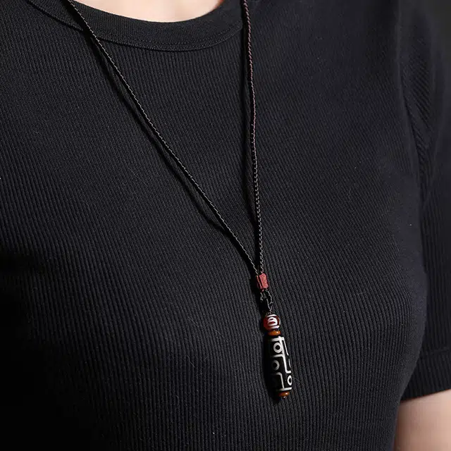 琢玉居 九眼天珠项链藏式民族风挂件百搭#好运 琉璃 吊坠 男女同款情侣款