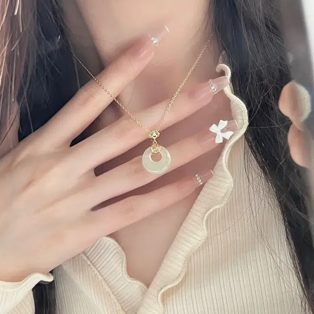 【福气满满】 琢玉居 新中式国潮 福牌平安扣 小众设计 轻奢高级感 锁骨链 可调节 琉璃 项链 男女同款情侣款