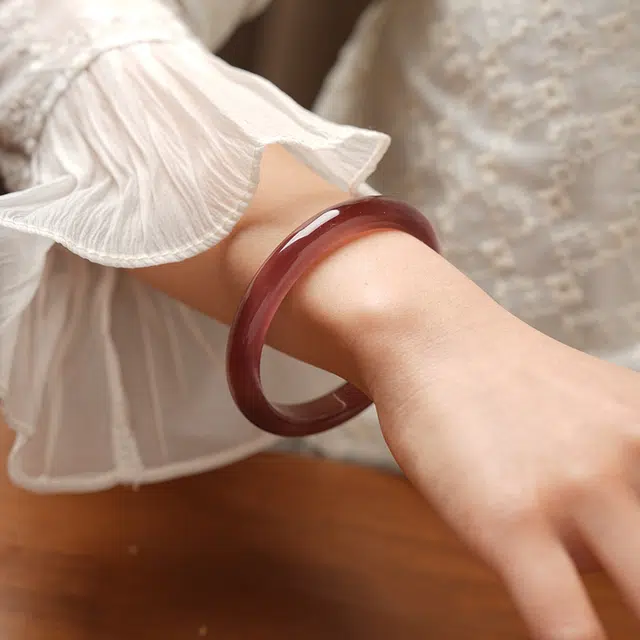 【收藏赠精致小元宝】 琢玉居 新中式古典白月光 学院风 幻霓月轮 夏日显白 温婉高级感 好运 旗袍汉服配饰 琉璃 手镯 女款