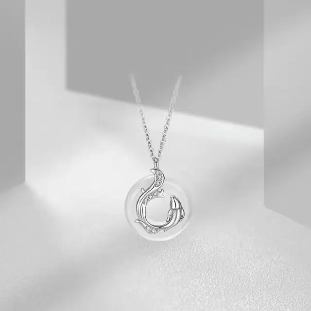 琢玉居 新中式国潮设计 好运锦鲤 日常百搭配饰 通勤 学生穿搭 琉璃 项链 女款