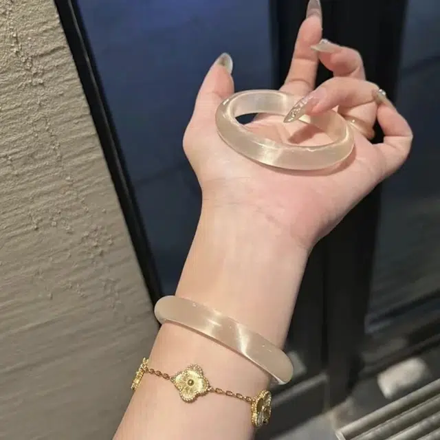 【收藏赠精致小元宝】 琢玉居 新中式古典白月光 学院风 香槟金 夏日显白 温婉高级感 好运 琉璃 玉石手镯 女款