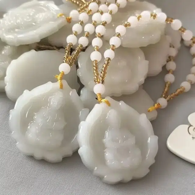 琢玉居 莲花观音 新中式如意莲花#好运 琉璃 吊坠 女款