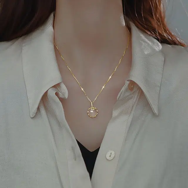 【福气满满】 琢玉居 小福牌 招财纳福 新中式设计 精致高级感 小众轻奢风 琉璃 玉石项链 女款