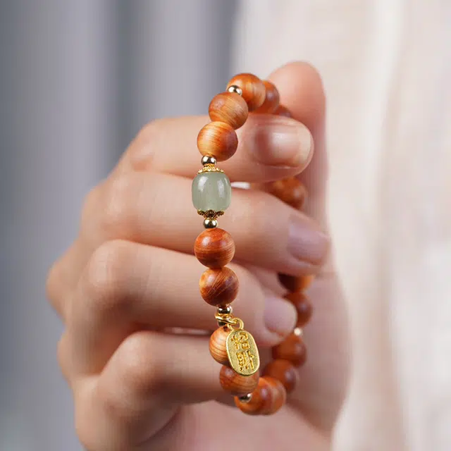 【招财纳福】 琢玉居 陈化高油料福牌佛珠念珠#好运 崖柏 手串 女款