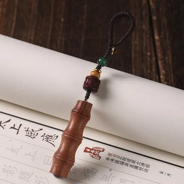 【节节高升丨财神庙已祝福】 琢玉居 招财转运本命年木雕精品竹节一鸣惊人鸿运当头#好运 檀木 把件 男女同款情侣款