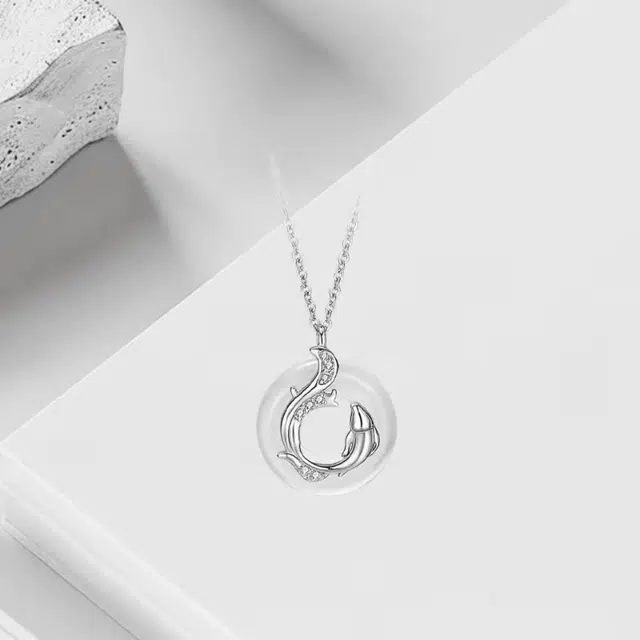 琢玉居 新中式国潮设计 好运锦鲤 日常百搭配饰 通勤 学生穿搭 琉璃 项链 女款