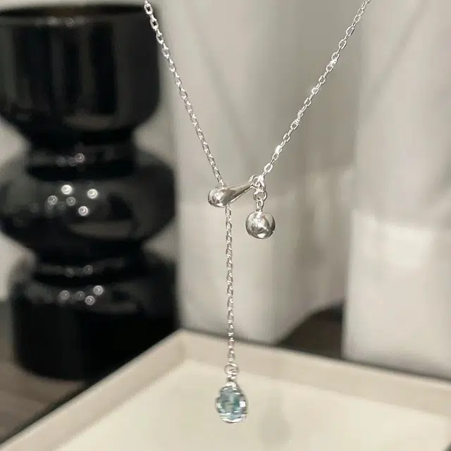 琢玉居 水滴流苏 新中式锁骨链 轻奢高级感 日常通勤百搭 琉璃 项链 女款