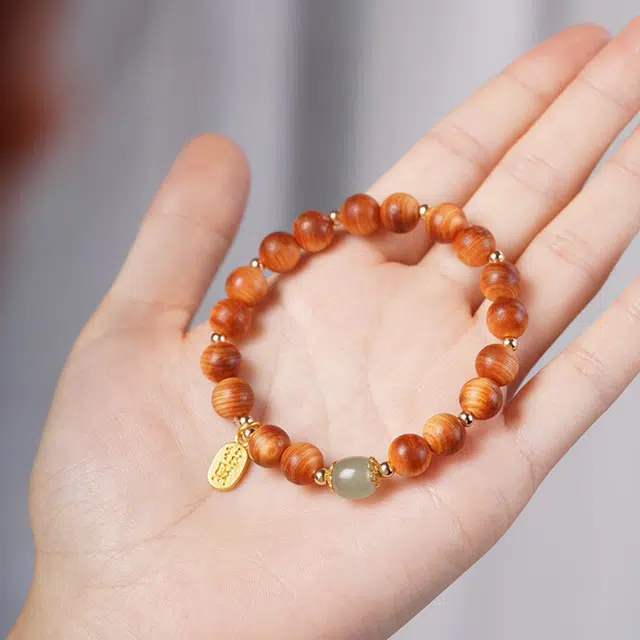 【招财纳福】 琢玉居 陈化高油料福牌佛珠念珠#好运 崖柏 手串 女款