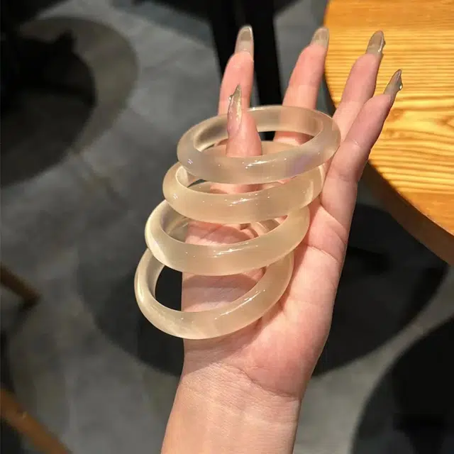 【收藏赠精致小元宝】 琢玉居 新中式古典白月光 学院风 香槟金 夏日显白 温婉高级感 好运 琉璃 玉石手镯 女款