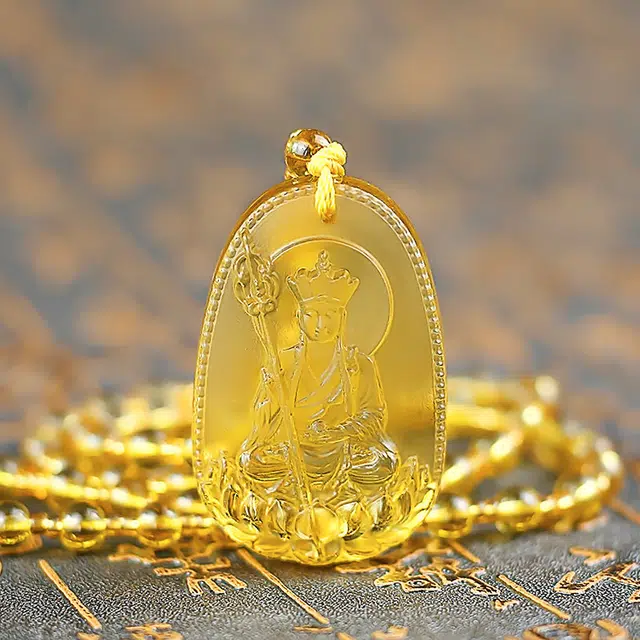 琢玉居 地藏王菩萨 古法本命佛虚空藏守护神#好运 琉璃 吊坠 女款