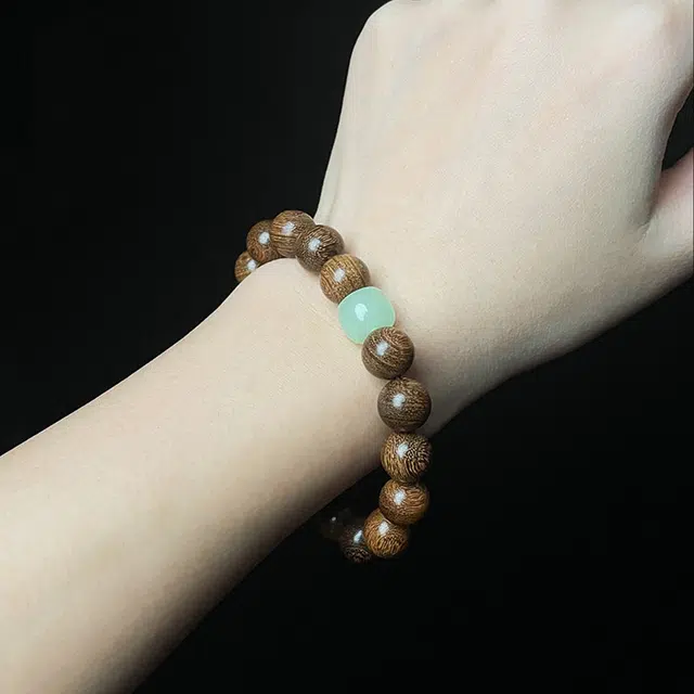 琢玉居 文玩佛珠 转运珠串珠 复古国潮手饰 文艺风 简约风 招财纳福 单圈#好运 金丝檀木 手串 男女同款情侣款