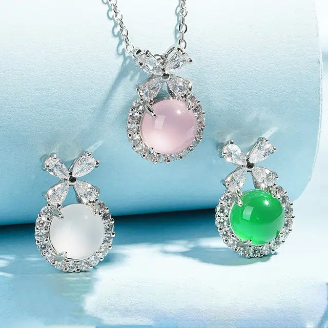 琢玉居 逃公主清新蛋面轻奢 琉璃 吊坠 女款