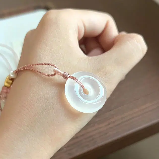 琢玉居 如意平安扣 新中式小众设计日常通勤 #好运 琉璃 玉石吊坠 女款