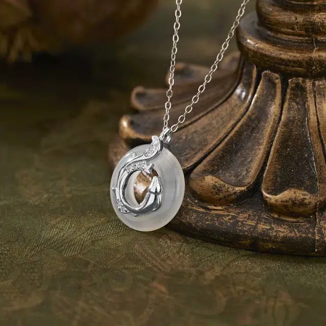 琢玉居 新中式国潮设计 好运锦鲤 日常百搭配饰 通勤 学生穿搭 琉璃 项链 女款