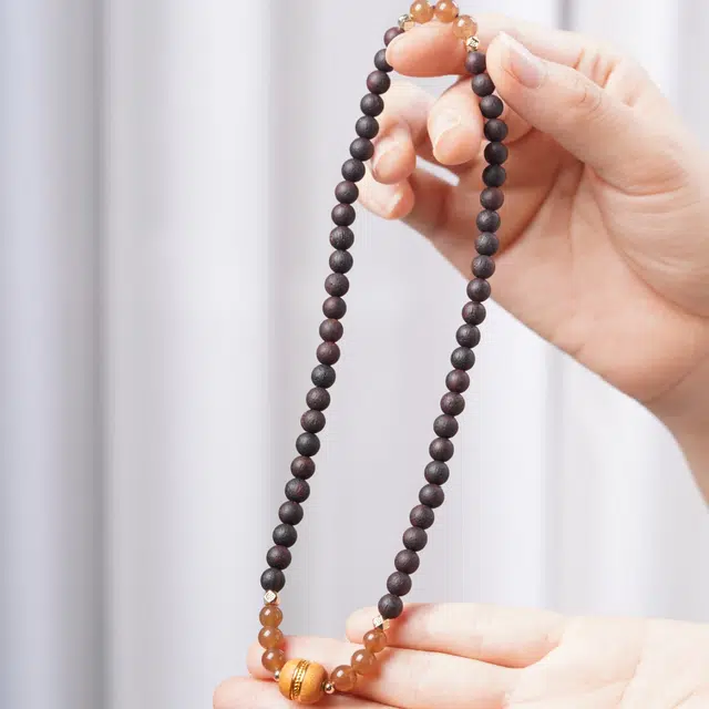 書卓 经典复古风搭配串国潮佛珠平安双圈#好运 复古文玩 降真香 手串 男女同款情侣款