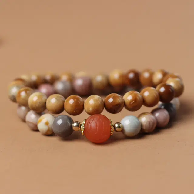 書卓 新中式国风气质  高档平安  手工打磨  富甲天下 库克 手串 男女同款情侣款