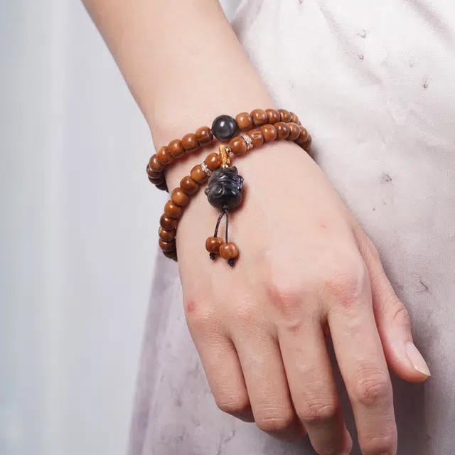 書卓 【顺丰包邮】双圈轻奢精致 念珠款搭配 无相佛#好运 库克 手串 男女同款情侣款