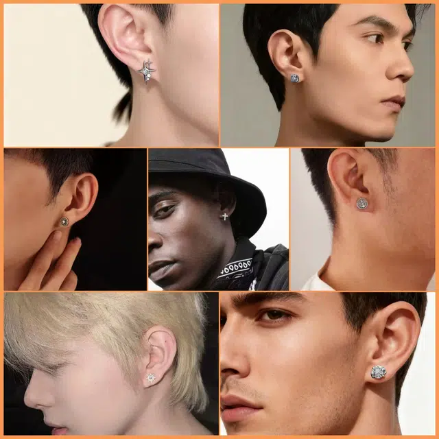 耳玺 美式复古高街嘻哈耳饰小清新氛围感花朵日常轻奢配饰 多色水晶 耳钉 男女同款情侣款