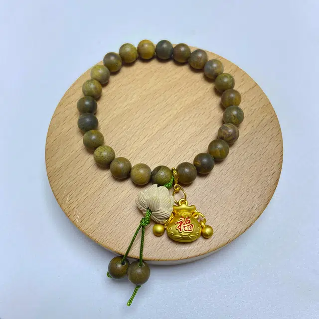 耳玺 国风新中式国潮莲蓬福袋生日送礼转运珠小众设计文玩盘玩 绿檀 手串 男女同款情侣款