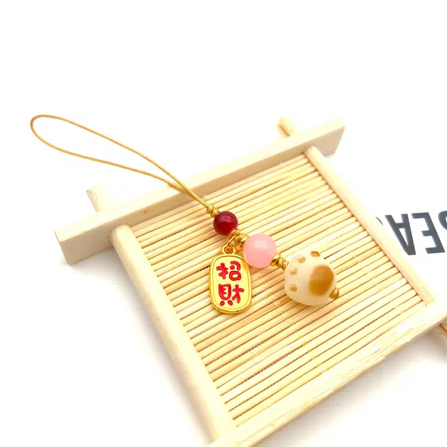 耳玺 可爱炭烧猫爪好运礼招财纳福小众创意新中式国潮 菩提根 挂件 男女同款情侣款
