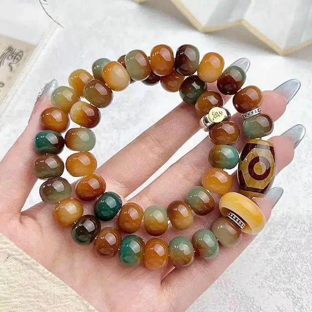 耳玺 生肖龙蛇普贤菩萨天珠跑环高级感叠戴饰品多巴胺轻奢吉祥如意好运连连平安顺遂#吉祥#好运#平安 菩提根 手串 男女同款情侣款
