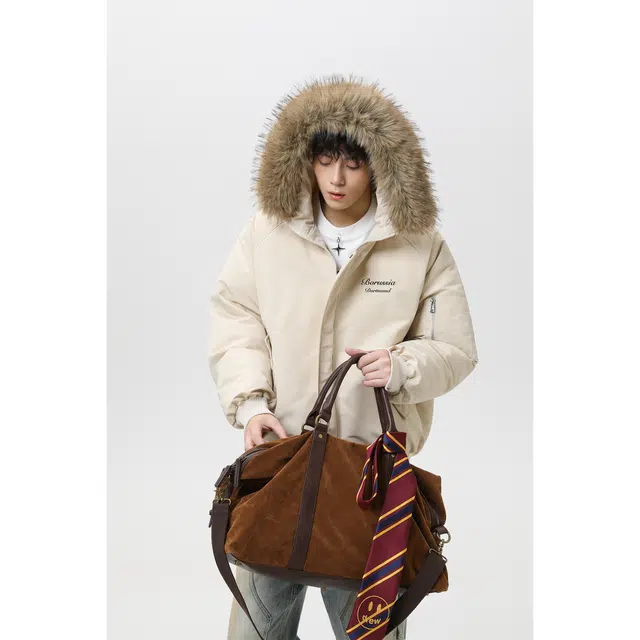 普鲁士多特蒙德 美式座山雕毛领棉衣派克服外套棉服 男女同款