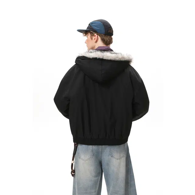 普鲁士多特蒙德 座山雕毛领连帽保暖棉服 男女同款