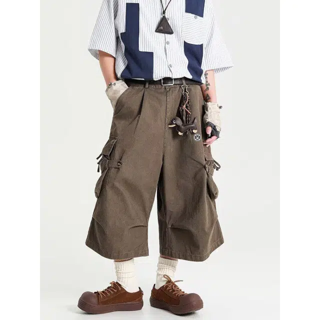 普鲁士多特蒙德 系复古阔腿工装短裤 男女同款