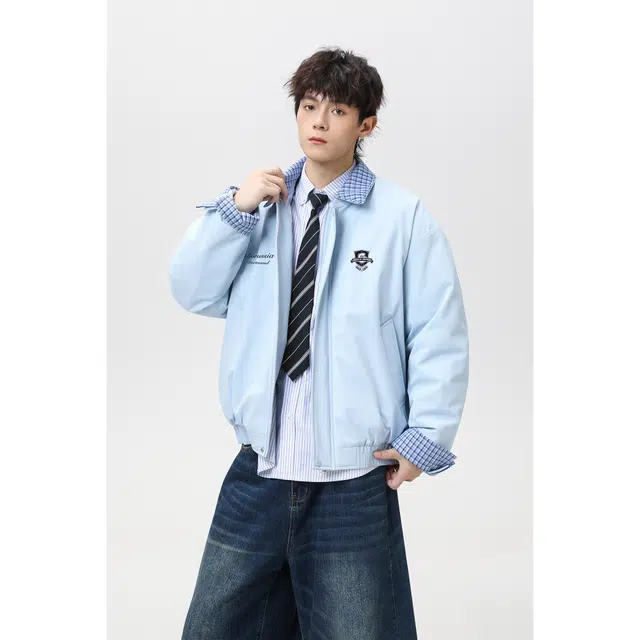 普鲁士多特蒙德 美式高街翻领棒球服棉衣休闲外套棉服 男女同款