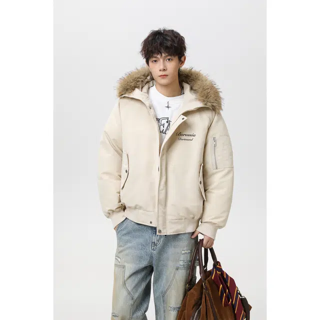 普鲁士多特蒙德 美式座山雕毛领棉衣派克服外套棉服 男女同款