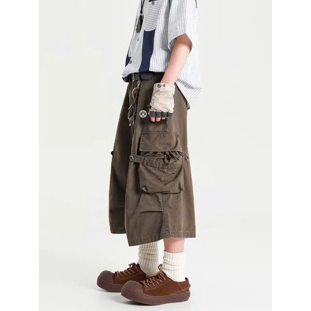 普鲁士多特蒙德 系复古阔腿工装短裤 男女同款