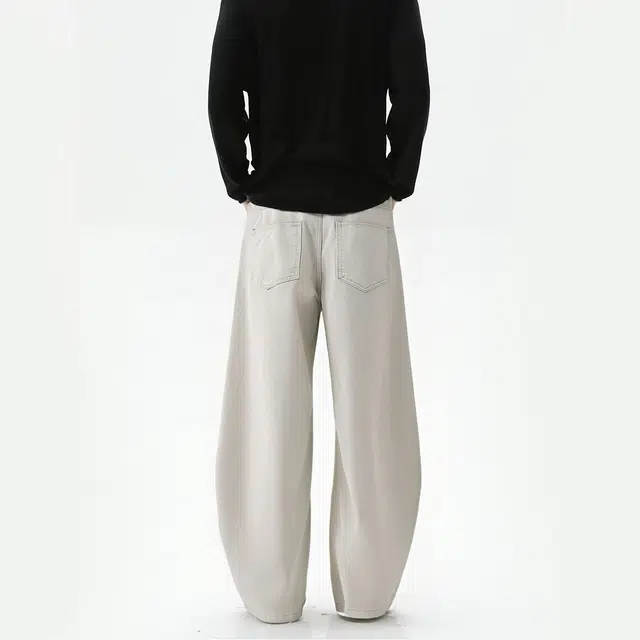 普鲁士多特蒙德 美式水洗解构复古分割做旧设计感弯刀工装休闲阔腿垂感牛仔裤 男女同款